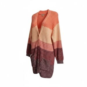 Woman Within Ombre Shaker Cardigan Deep Claret